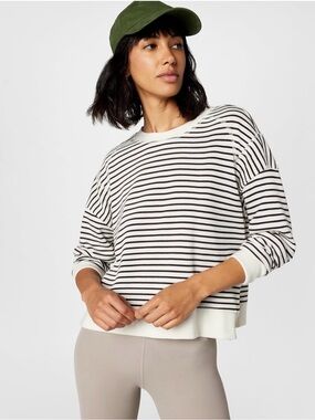 Sweaty Betty Striped After Class Crop Sweatshirt NWT
